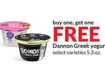 Hy-Vee Dannon greek yogurt offer