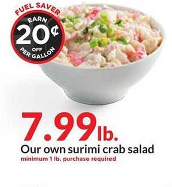 Hy-Vee Our own surimi crab salad offer