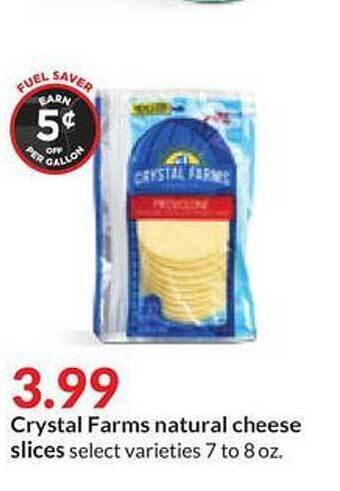 Hy-Vee Crystal farms natural cheese slices offer