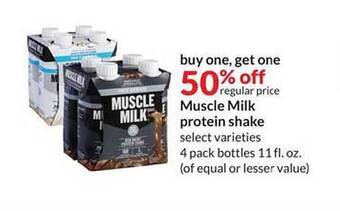 Hy-Vee Muscle milk protein shake offer