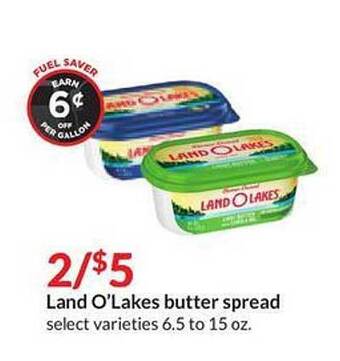 Hy-Vee Land o'lakes butter spread offer