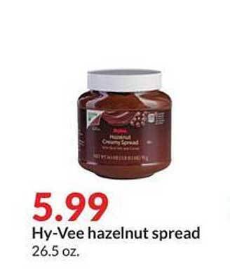 Hy-Vee Hy-vee hazelnut spread offer