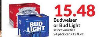 Hy-Vee Budweiser or bud light offer