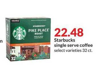 Hy-Vee Starbucks single serve coffee offer