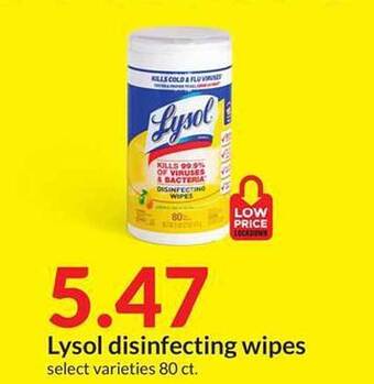 Hy-Vee Lysol disinfecting wipes offer