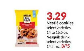 Hy-Vee Nestlé cookies or nesquik drink offer