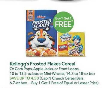 Publix Kellogg's frosted flakes cereal offer