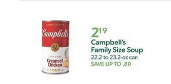 Publix Campbell's family size soup offer