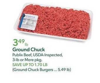 Publix Ground chuck offer