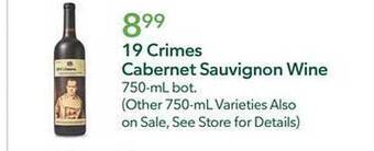 Publix 19 crimes cabernet sauvignon wine offer