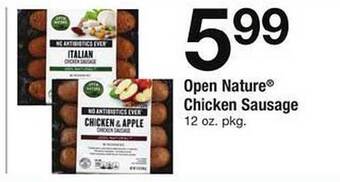 Safeway Open nature chicken sausage offer
