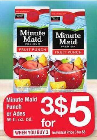 Safeway Minute maid punch or ades offer