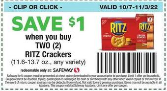 Safeway Ritz crackers offer
