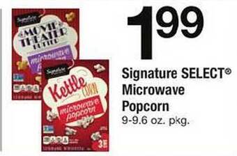Safeway Signature select microwave popcorn offer