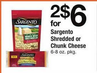 Safeway Sargento shredded or chunk cheese offer