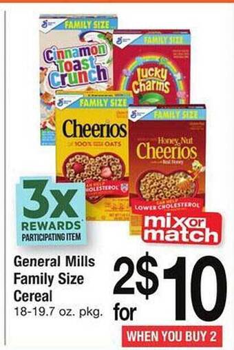 Safeway General mills family size cereal offer