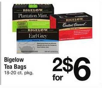 Safeway Bigelow tea bags offer