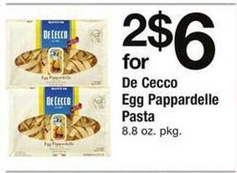 Safeway De cecco egg pappardelle pasta offer