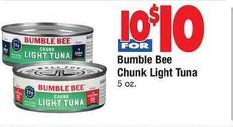 Safeway Bumble bee chunk light tuna offer