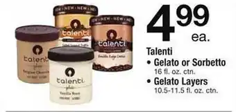 Safeway Talenti gelato or sorbetto or layers offer