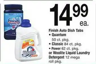 Safeway Finish auto dish tabs quantum, classic, power or woolite liquid laundry detergent offer