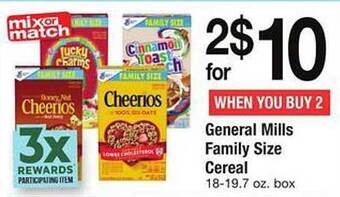 Safeway General mills family size cereal offer