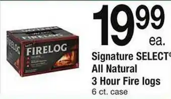 Safeway Signature select all natural 3 hour fire logs offer