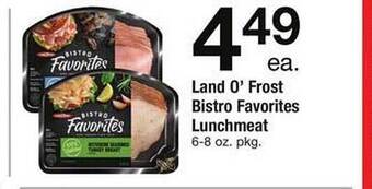 Safeway Land o' frost bistro favorites lunchmeat offer
