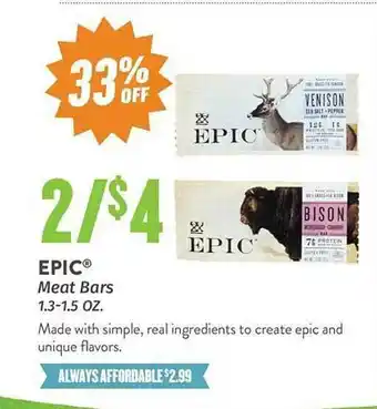 Natural Grocers Epic meat bars offer