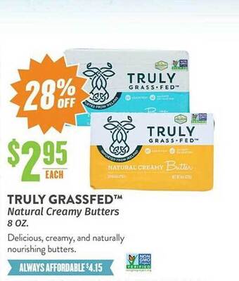 Natural Grocers Truly grassfed natural creamy butters offer
