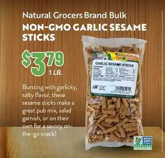 Natural Grocers Natural grocers brand bulk non-gmo garlic sesame sticks offer