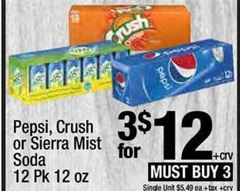 Super King Markets Pepsi, crush or sierra mist soda offer