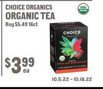 New Seasons Market Choice organics organic tea offer