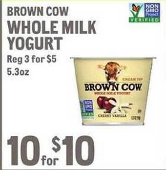 New Seasons Market Brown cow whole milk yogurt offer