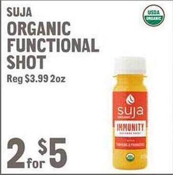 New Seasons Market Suja organic functional shot offer