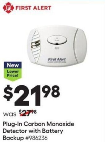 Lowe's Plug-In Carbon Monoxide Detector with Battery Backup offer