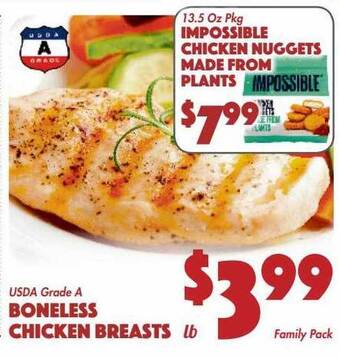 The Food Emporium Usda grade a boneless chicken breasts offer