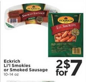 Cub Foods Eckrich li'l smokies or smoked sausage offer