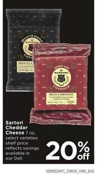 Cub Foods Sartori cheddar cheese offer
