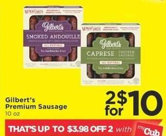 Cub Foods Gilbert's premium sausage offer