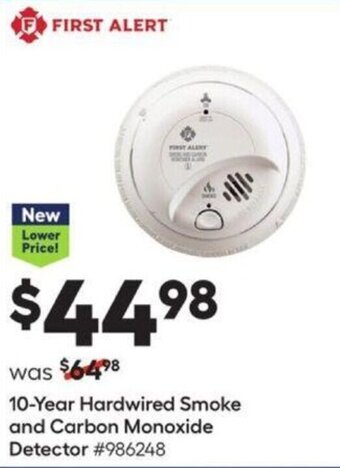 Lowe's 10-Year Hardwired Smoke and Carbon Monoxide Detector offer