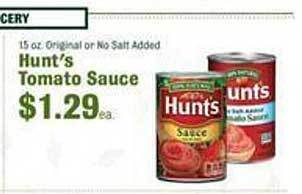 Robert Fresh Market Hunt's tomato sauce offer