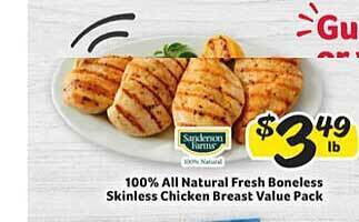 Winn Dixie 100% all natural fresh boneless skinless chicken breast value pack offer