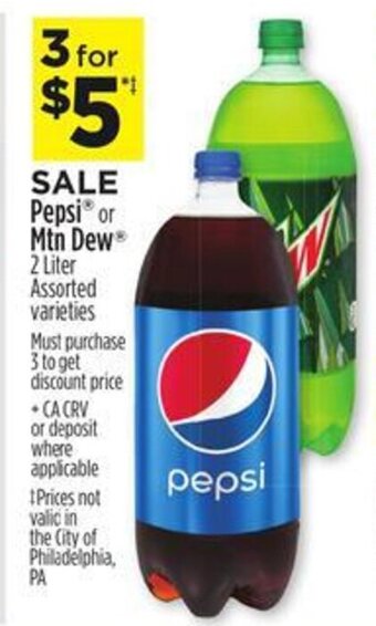Dollar General Pepsi or Mtn Dew 2 Liter offer