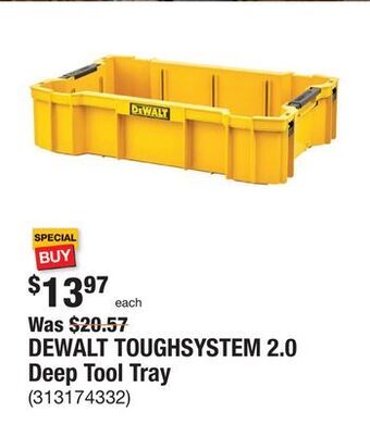 The Home Depot Dewalt toughsystem 2.0 deep tool tray offer