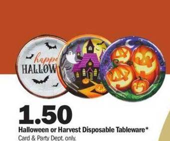 Meijer Halloween or harvest disposable tableware offer