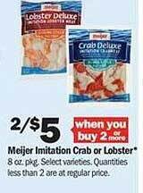Meijer Meijer imitation crab or lobster offer