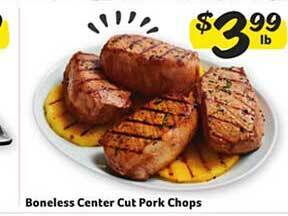 Winn Dixie Boneless center cut pork chops offer