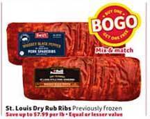 Winn Dixie St. louis dry rub ribs offer