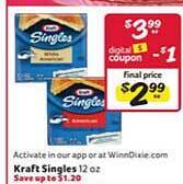 Winn Dixie Kraft singles offer